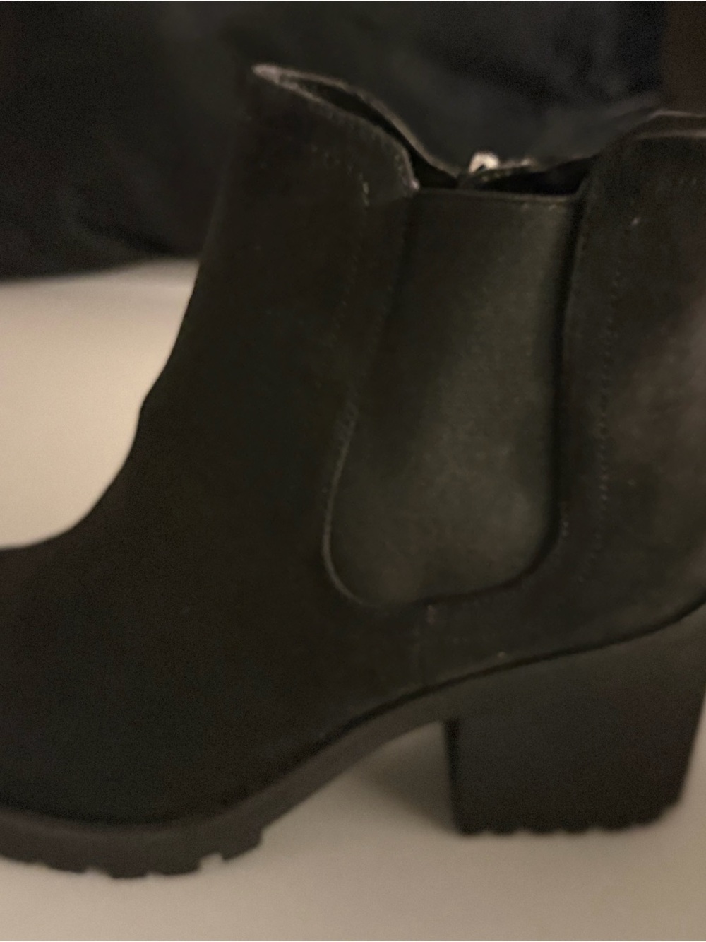 Wild Pair Black Chelsea Ankle Booties with Block Heel